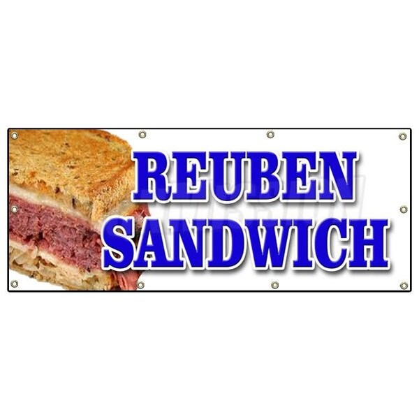 Reuben Sandwich Banner Heavy Duty 13 Oz Vinyl with Grommets
